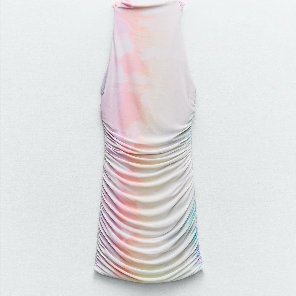 Tulle backless halter mini dress